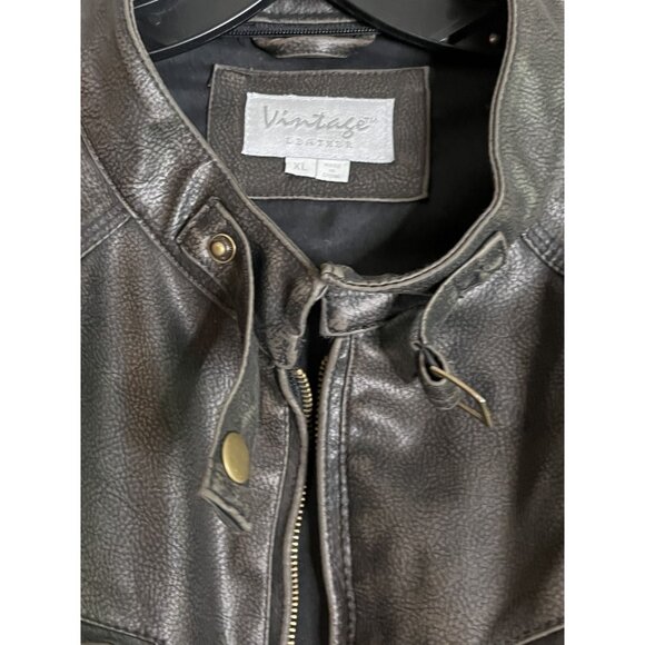 Vintage Brand Leather Men's XL Black Motorcycle Jacket - Picture 2 of 13